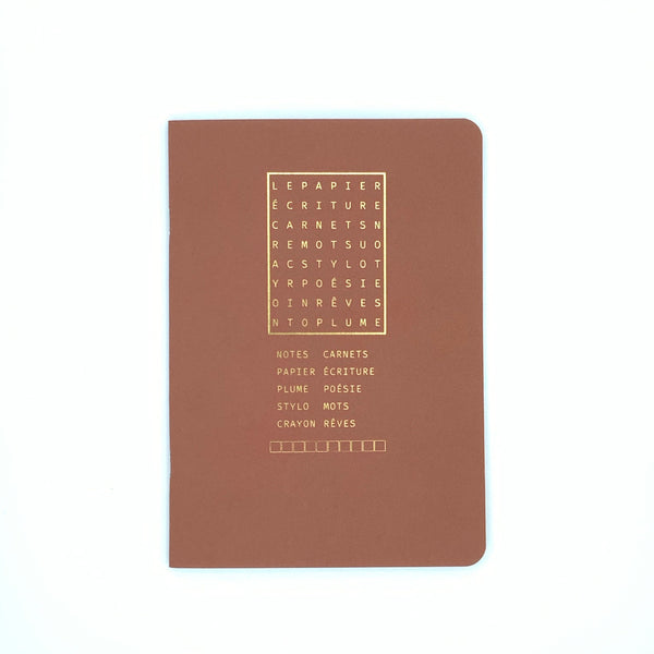 Carnet mots mêlés marron