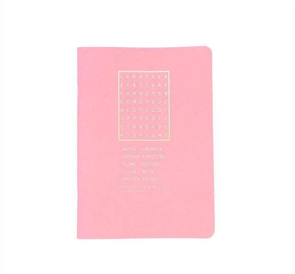 Carnet mots mêlés rose pâle